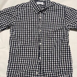 Old Navy Boys Navy and White Checkered S/S Shirt